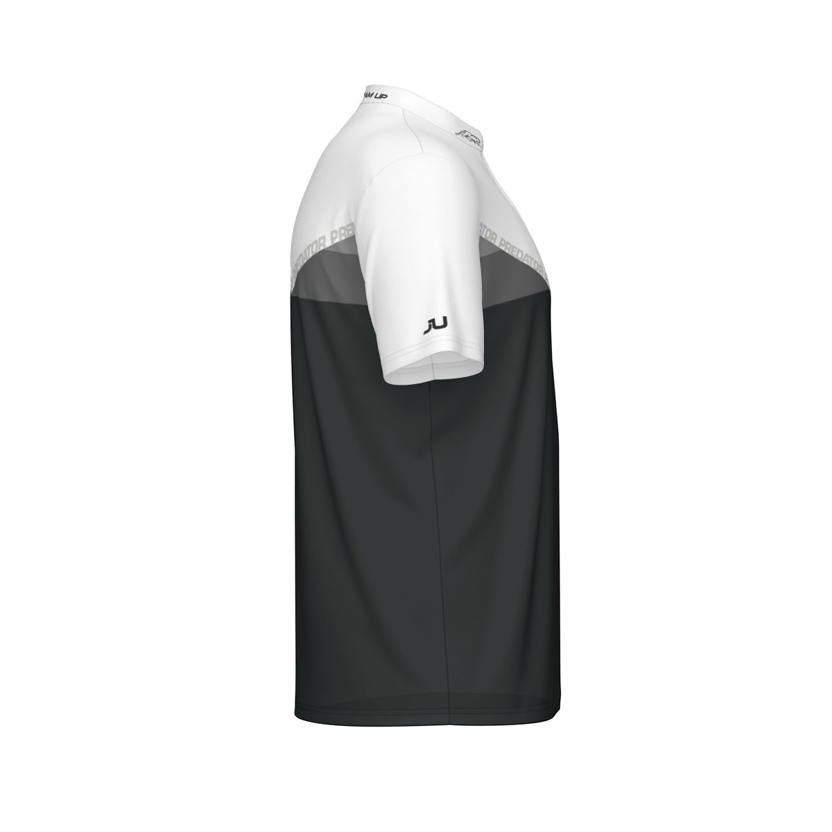 All-Over Print Men's Sports Collar Jersey With Black Zipper