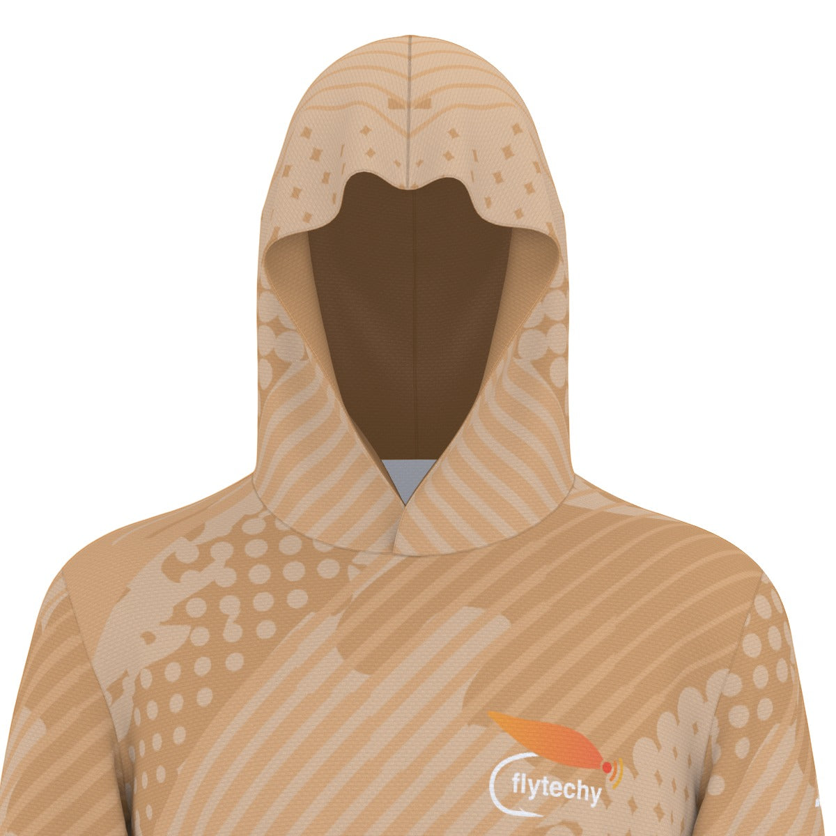 Orange Grunge Hooded Sun Shirt With Thumb Holes