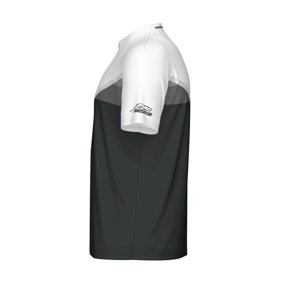 All-Over Print Men's Sports Collar Jersey With Black Zipper