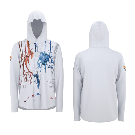 USA Paint Fish Hooded Sun Shirt With Thumb Holes